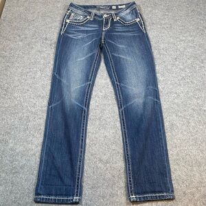 Miss Me Girls Boyfriend Ankle Jeans Size 12 Rhinestone